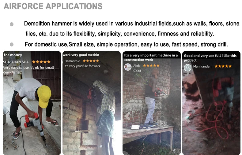 Home Appliance Electric Pallet Jack Mine Drilling Rig Hammer Crusher Power Rotary Hammers