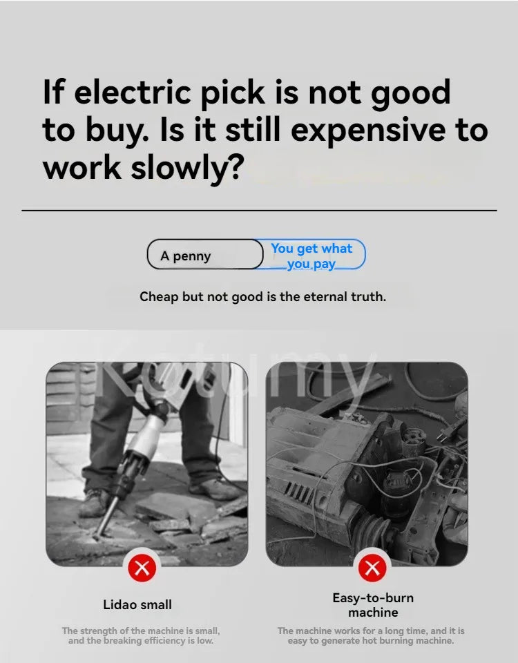 Demolition Jack Hammer Concrete Breaker Electric Hammer For Demolition, Trenching, Chipping
