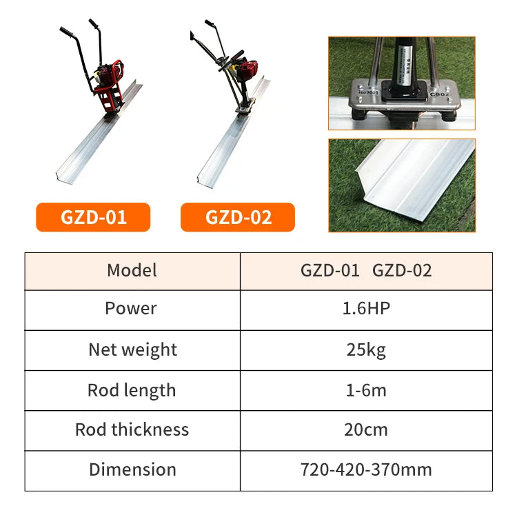 Factory Sale Concrete Floor Leveling Cement Floor Machine Road Construction Equipment Concrete Vibrating Screed