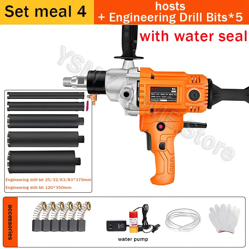 Diamond Core Drilling Machine Dry Wet Engineering Handheld concrete Water Drilling Putty Powder Coating Mixer  Renovation tools