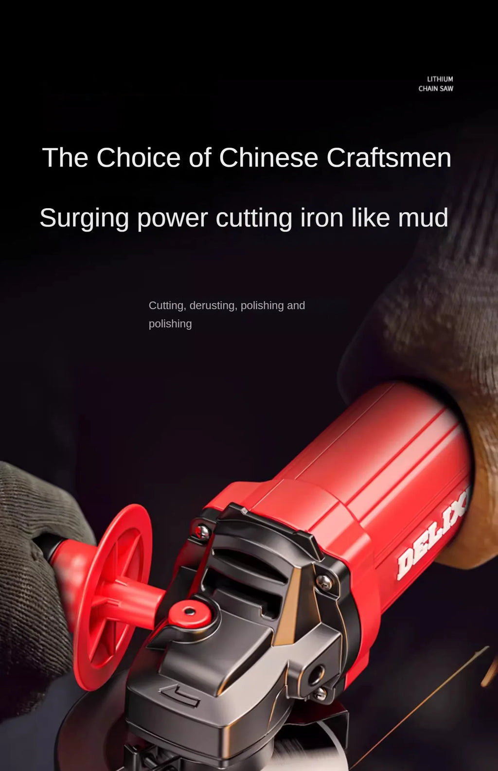220V Heavy Duty Mini Angle Grinder with Grinding and Cutting Discs for Home DIY Metalworking and Masonry Projects
