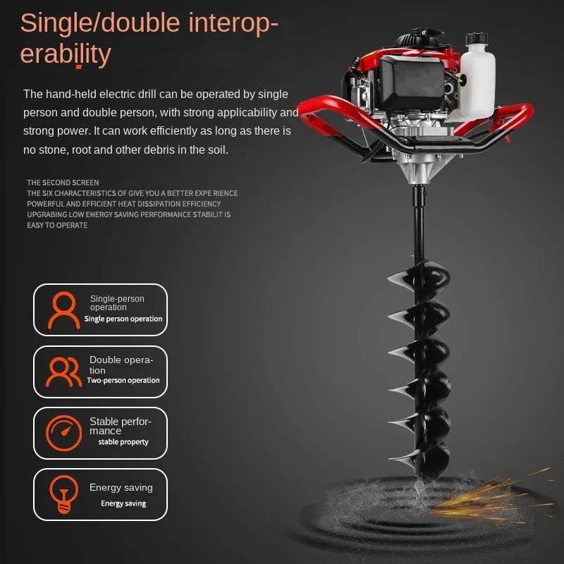 Ground Drill Pile Driver Gasoline Pit Drill Small Agricultural Tree Planting And Digging Artifact 항타기 Earth Auger Drill Machine