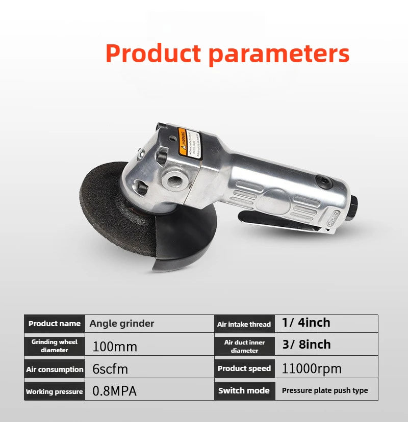 4 Inch Pneumatic Angle Grinder Industrial Polishing Grinders Multi-functional Tool High Speed Grinding Sheet Metal Tools
