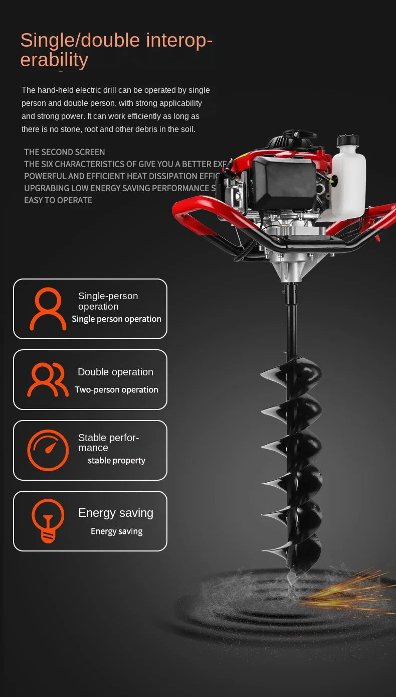 Ground Drill Pile Driver Gasoline Pit Drill Small Agricultural Tree Planting And Digging Artifact 항타기 Earth Auger Drill Machine