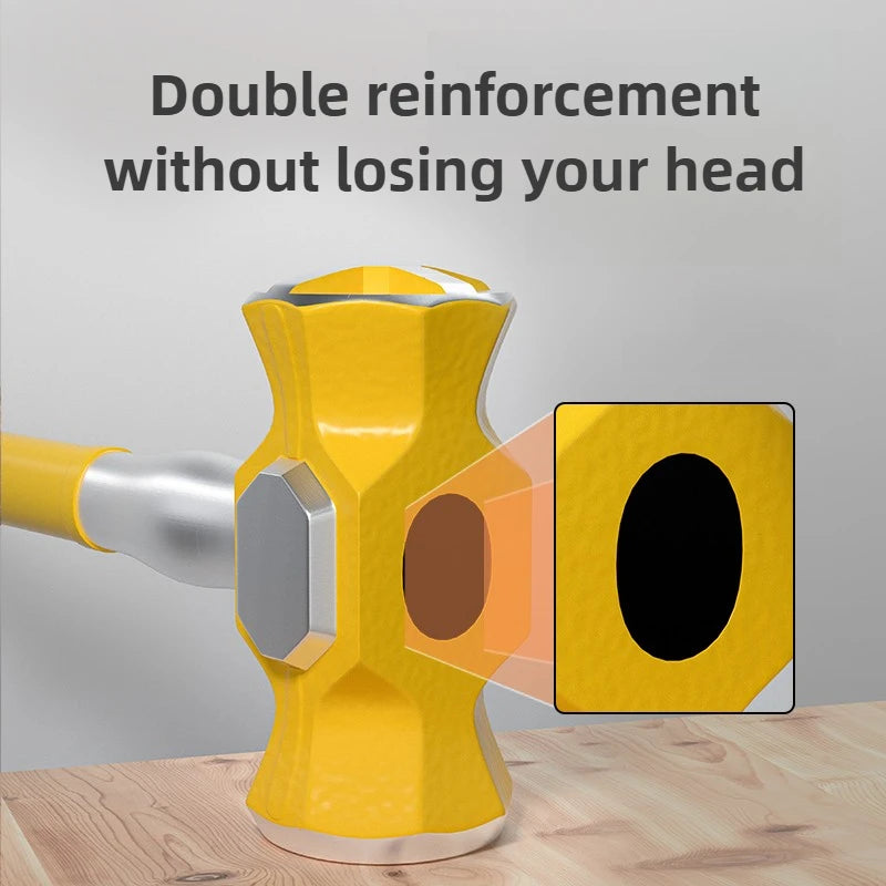Construction Site Octagonal Hammer Heavy-duty Sledgehammer Shockproof Demolish Smash Walls Hammer Powerful Manual Tools