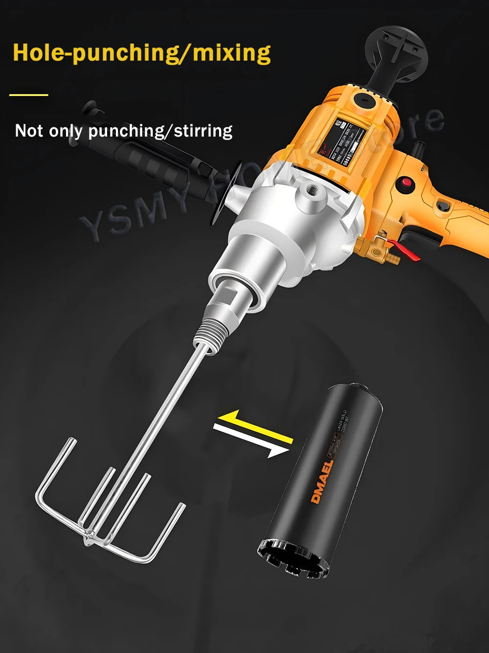 Diamond Core Drilling Machine Dry Wet Engineering Handheld concrete Water Drilling Putty Powder Coating Mixer  Renovation tools
