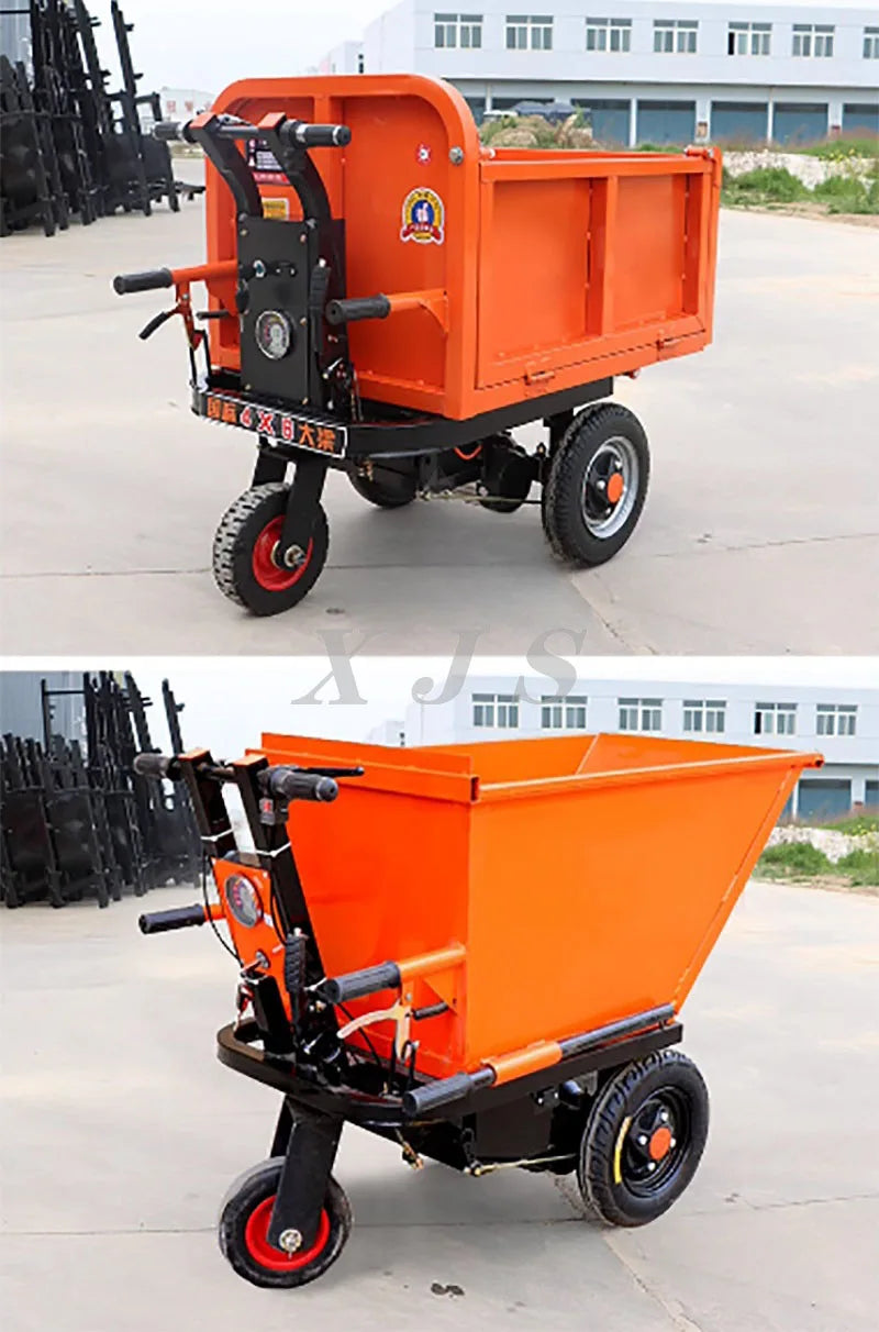 Electric Wheelbarrow Cart Carrying Tricycle Pull Brick Tool Cart Small Wheelbarrow Flip Cart Agricultural