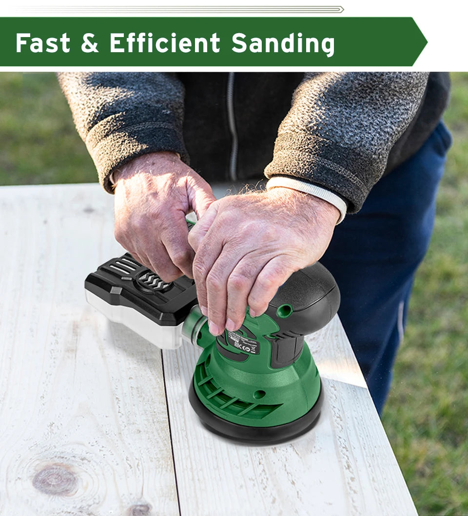 400W Electric Sander Machine with 7-Speed Transmission 125mm Sanding Pad Dust Collector And 21pcs Sandpapers Set by PROSTORMER