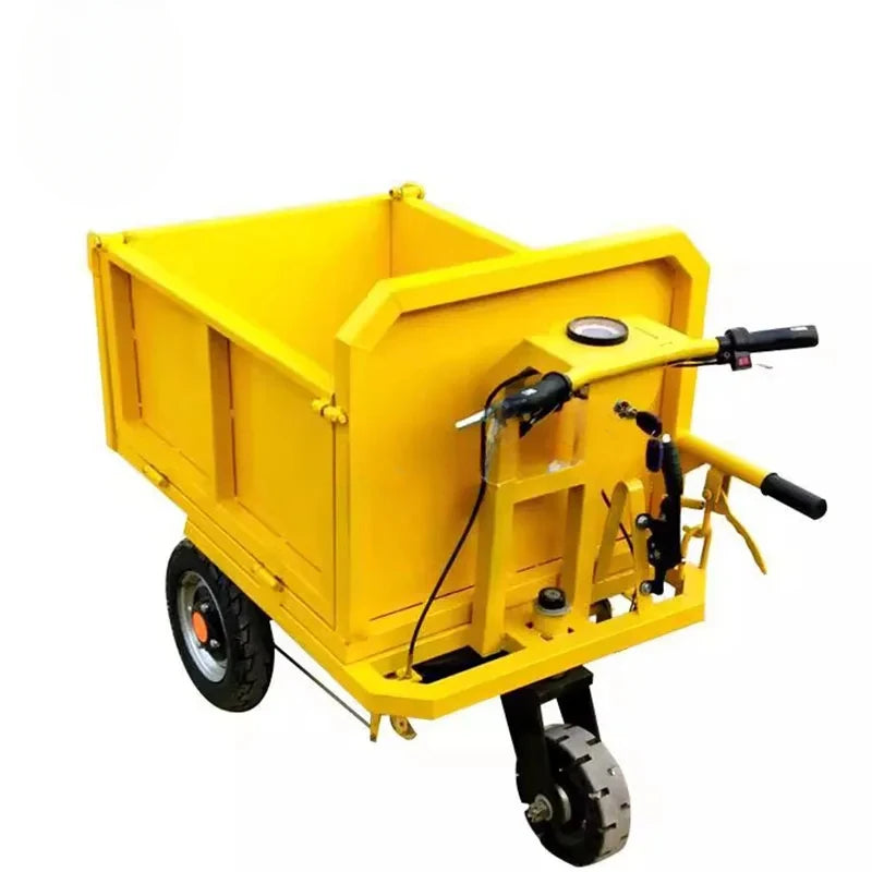 Electric Wheelbarrow Cart Carrying Tricycle Pull Brick Tool Cart Small Wheelbarrow Flip Cart Agricultural