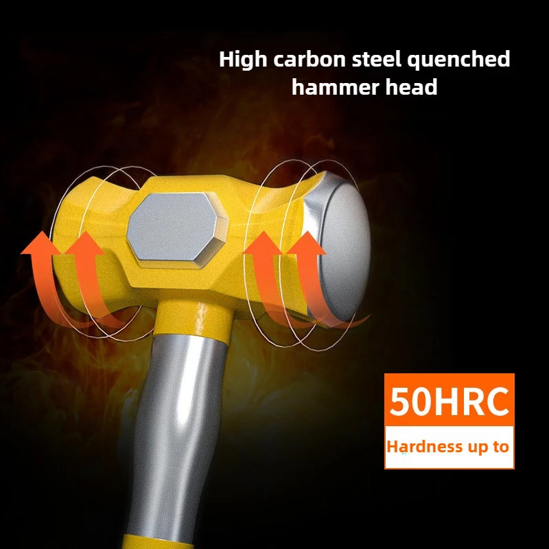 Construction Site Octagonal Hammer Heavy-duty Sledgehammer Shockproof Demolish Smash Walls Hammer Powerful Manual Tools