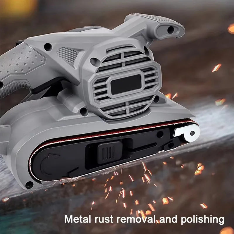 220V 810W Portable Small Desktop Plane Sander Belt Sander Grinder Woodworking Polisher Metal Rust Removal Polishing  Machine