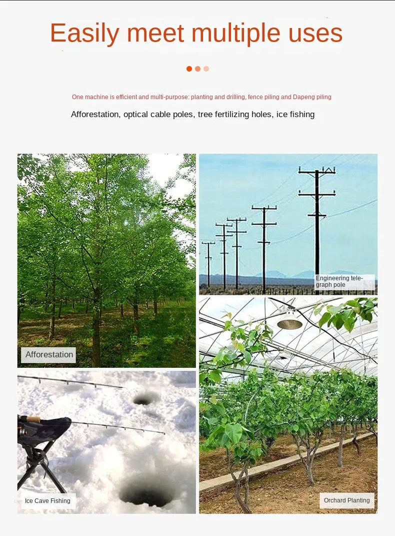 Ground Drill Pile Driver Gasoline Pit Drill Small Agricultural Tree Planting And Digging Artifact 항타기 Earth Auger Drill Machine