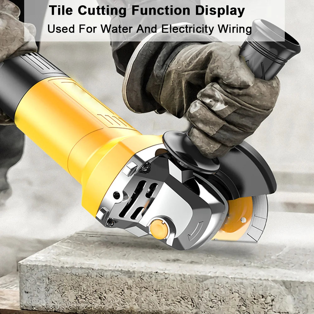 220V Electric Angle Grinder 1050W 125mm 6-Variable Speed 3000-10000 RPM Tool Less Guard for Cutting Grinding Metal Power Tools