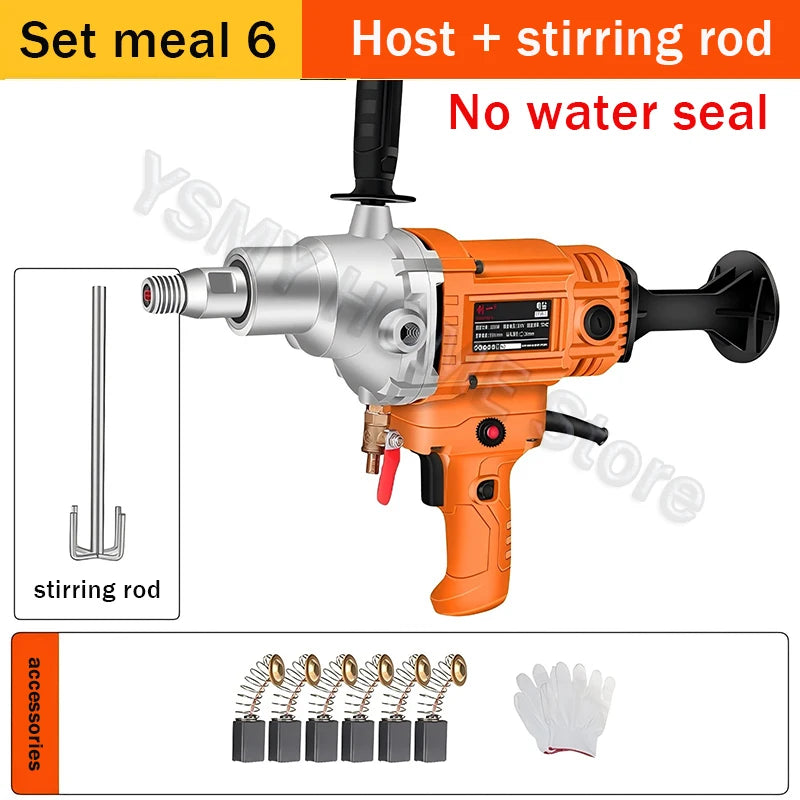 Diamond Core Drilling Machine Dry Wet Engineering Handheld concrete Water Drilling Putty Powder Coating Mixer  Renovation tools