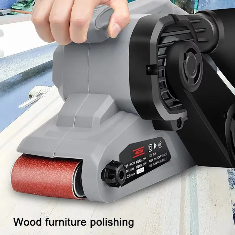 220V 810W Portable Small Desktop Plane Sander Belt Sander Grinder Woodworking Polisher Metal Rust Removal Polishing  Machine