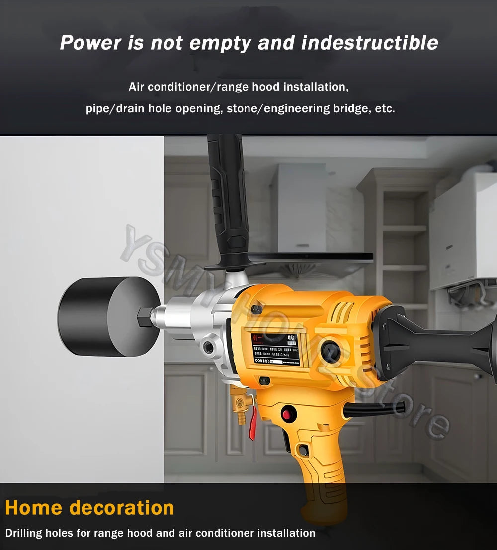Diamond Core Drilling Machine Dry Wet Engineering Handheld concrete Water Drilling Putty Powder Coating Mixer  Renovation tools