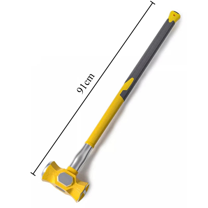 Construction Site Octagonal Hammer Heavy-duty Sledgehammer Shockproof Demolish Smash Walls Hammer Powerful Manual Tools