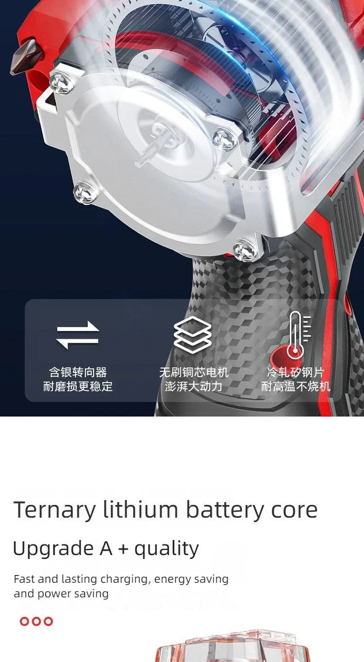 Brushless Electric Drill Tapping Cordless Impact Drill Metal Ratchet Chuck Electric Hand Drill Household Electric Screwdriver