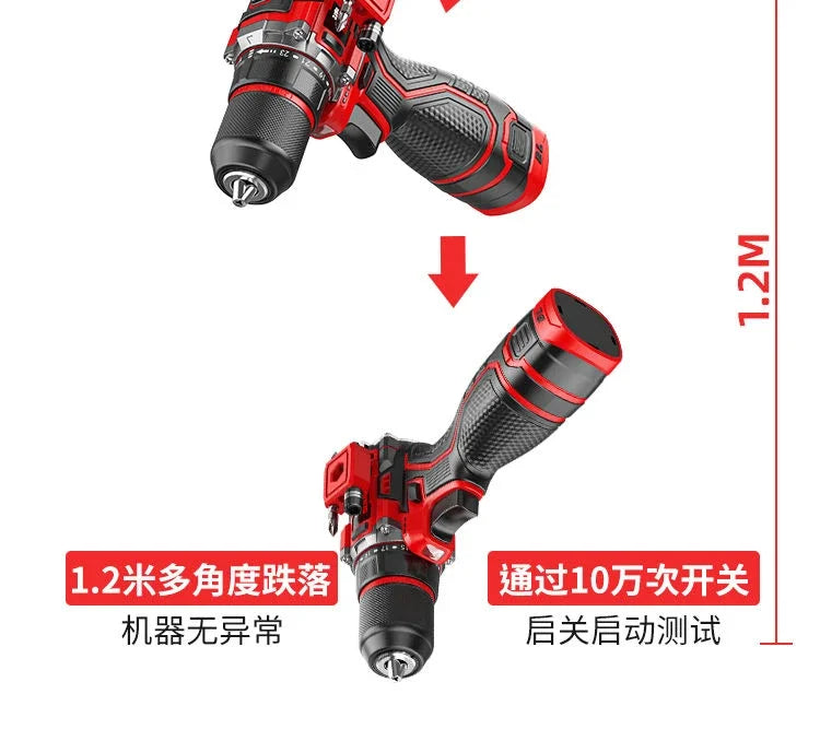 Brushless Electric Drill Tapping Cordless Impact Drill Metal Ratchet Chuck Electric Hand Drill Household Electric Screwdriver