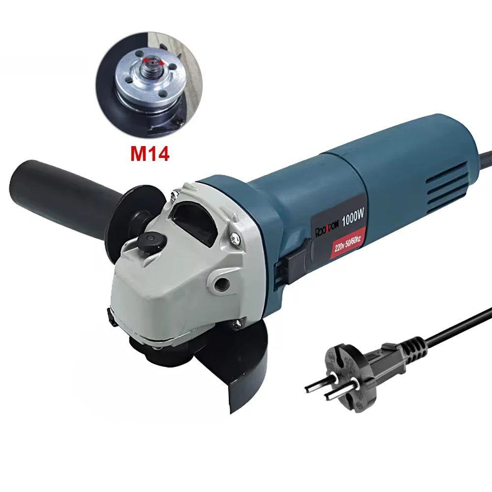 1000W Electric Angle Grinder 220V 100mm 125mm Corded Grinding Machine 6 Variable Speed Grinding Cutting Polishing Power Tool