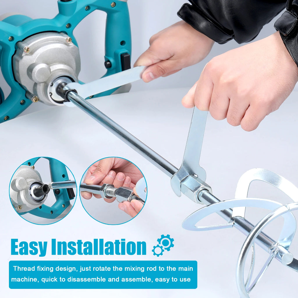 2600W Electric Concrete Mixer Portable Handheld Concrete Cement Mixer 6 Speeds Mixing Machine Grout Plaster Paint Stirring Tool