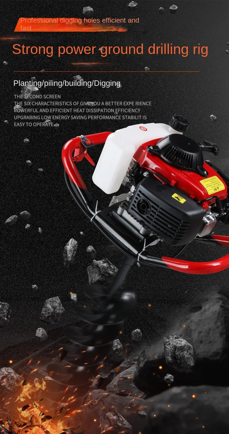 Ground Drill Pile Driver Gasoline Pit Drill Small Agricultural Tree Planting And Digging Artifact 항타기 Earth Auger Drill Machine