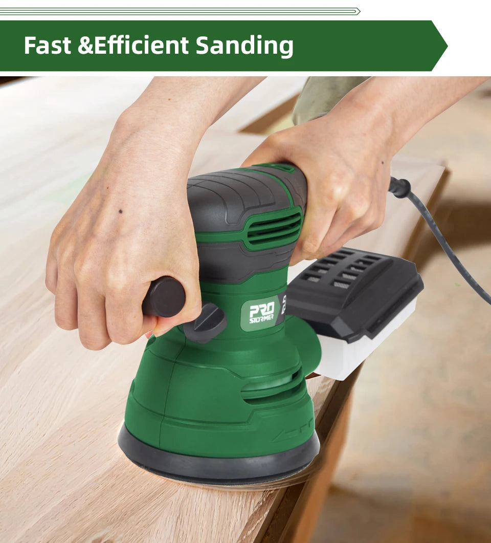 650W Electric Sander 230V Woodworking Grinding Tool Variable Speed Sander with 125mm Sandpaper Car Polishing Machine PROSTORMER