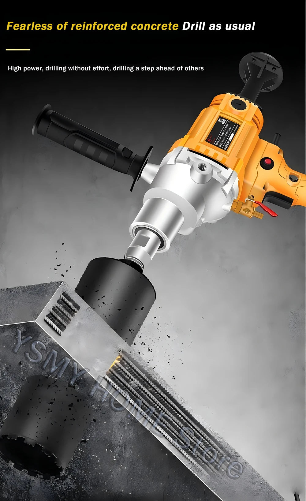 Diamond Core Drilling Machine Dry Wet Engineering Handheld concrete Water Drilling Putty Powder Coating Mixer  Renovation tools