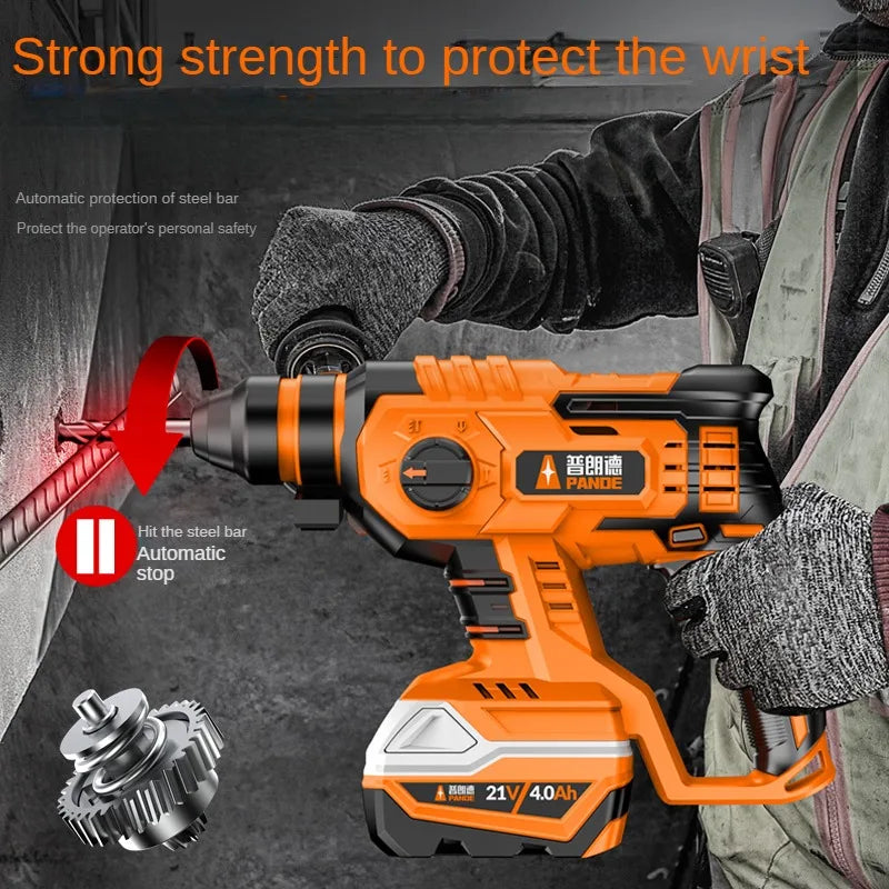 High Power and Multi-functional Industrial Impact Hammer Drill for Concrete - Brushless, Rechargeable and Versatile
