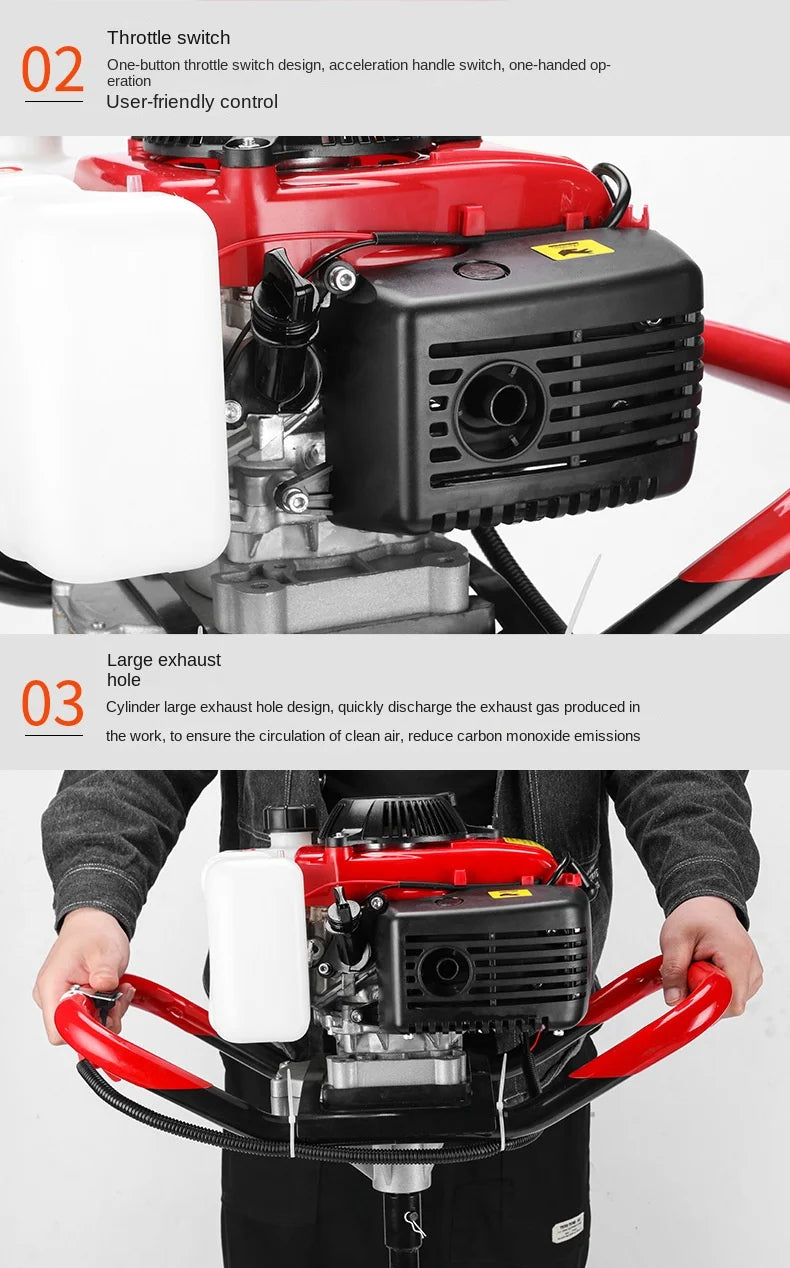 Ground Drill Pile Driver Gasoline Pit Drill Small Agricultural Tree Planting And Digging Artifact 항타기 Earth Auger Drill Machine