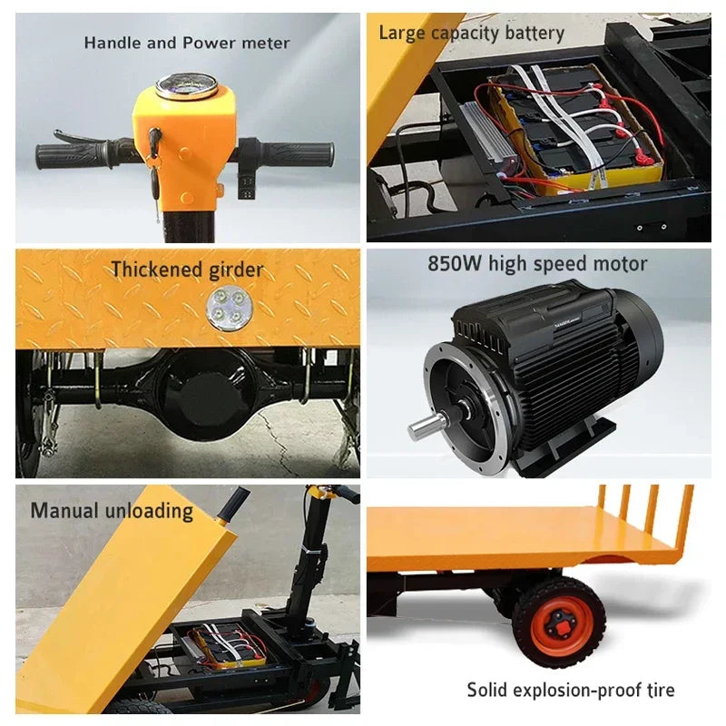 Large Capacity Electric Wheelbarrow Wheel High Power Wheelbarrow Heavy Duty Three Wheel Wheelbarrow
