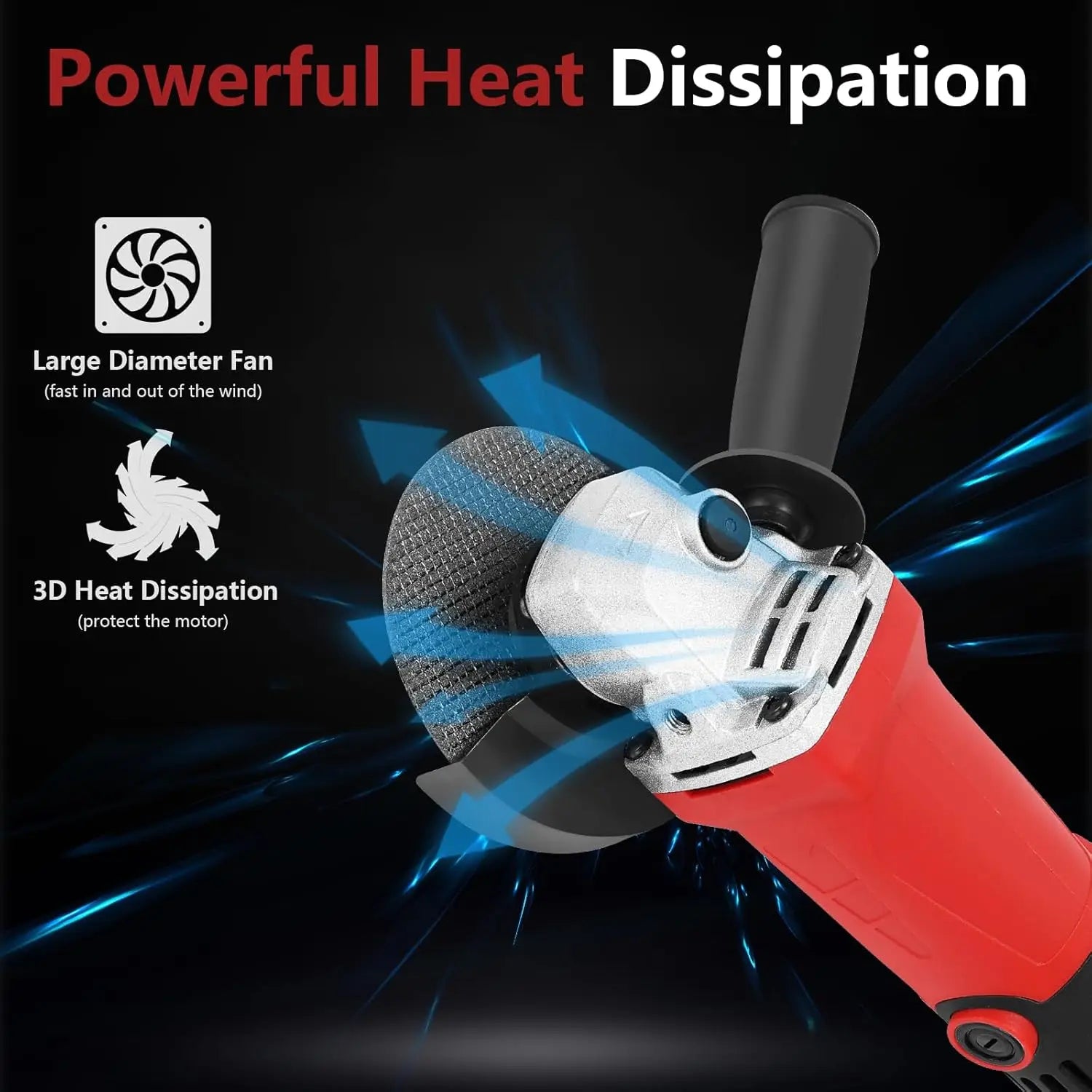 6 Gears Angle Grinder 1300W Handheld Cutting 220V Electric Power Tool 125mm Polishing Machine Grinder for PVC Cutting