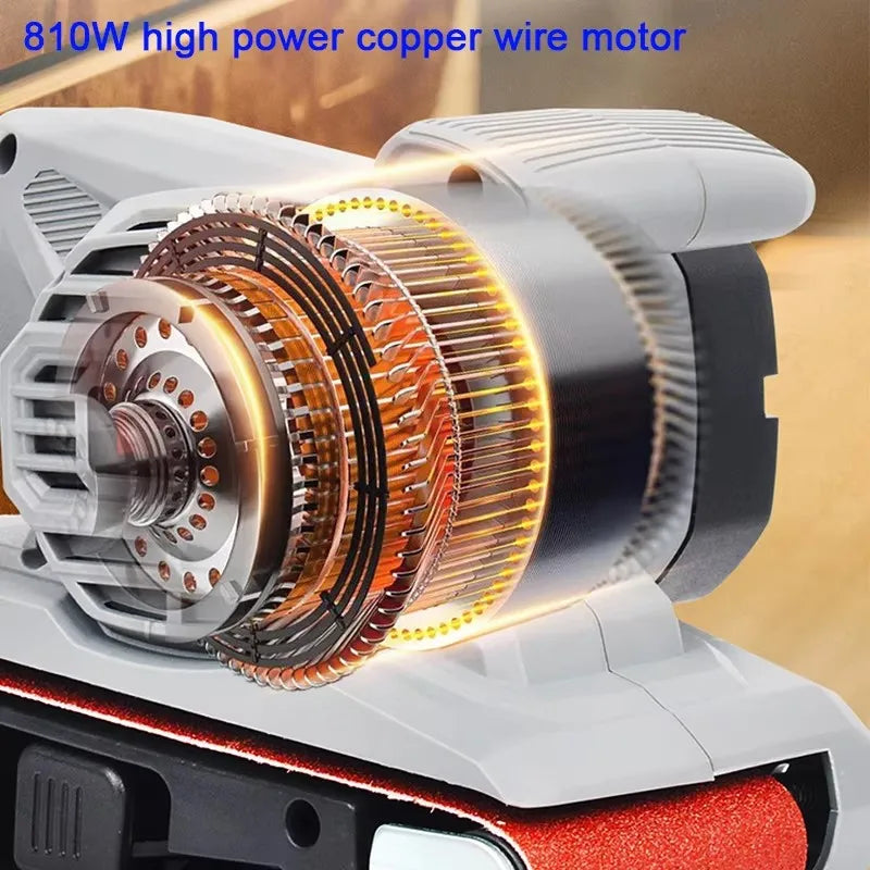 220V 810W Portable Small Desktop Plane Sander Belt Sander Grinder Woodworking Polisher Metal Rust Removal Polishing  Machine