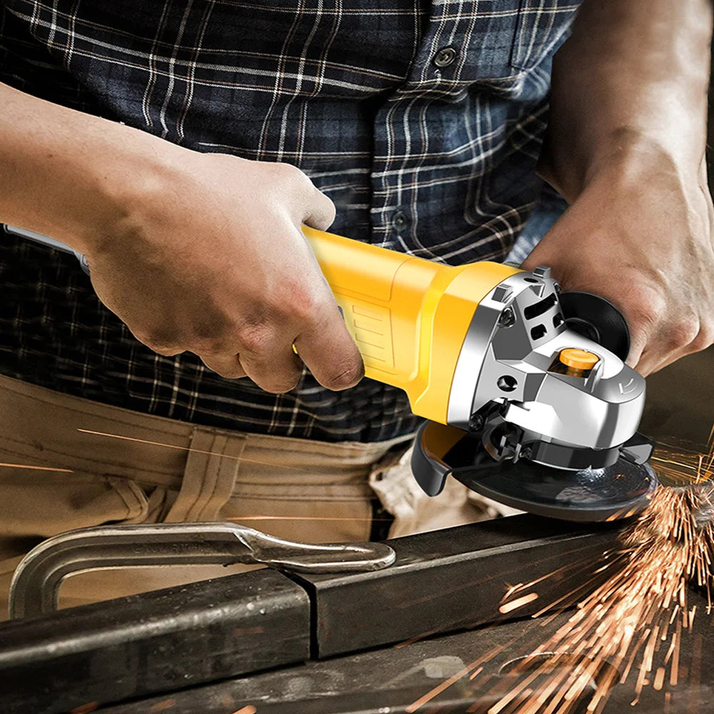 220V Electric Angle Grinder 1050W 125mm 6-Variable Speed 3000-10000 RPM Tool Less Guard for Cutting Grinding Metal Power Tools