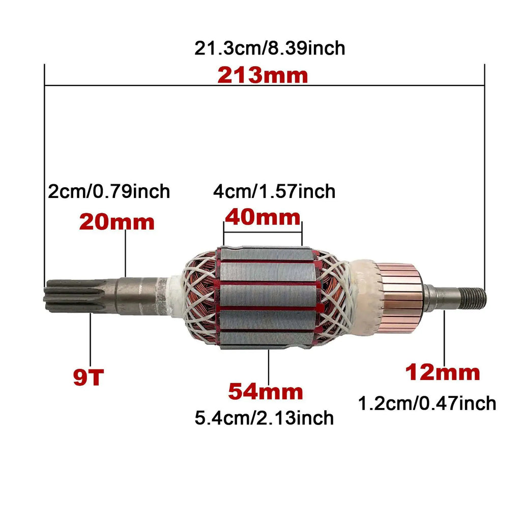 Armature Assembly Replacement Easy to Install Demolition Hammer Parts Power Hammer Rotor for Gsh 16-30 Gsh16-28 Power Tool Part