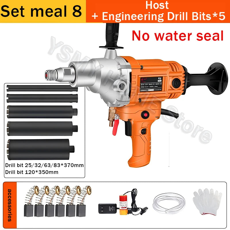 Diamond Core Drilling Machine Dry Wet Engineering Handheld concrete Water Drilling Putty Powder Coating Mixer  Renovation tools