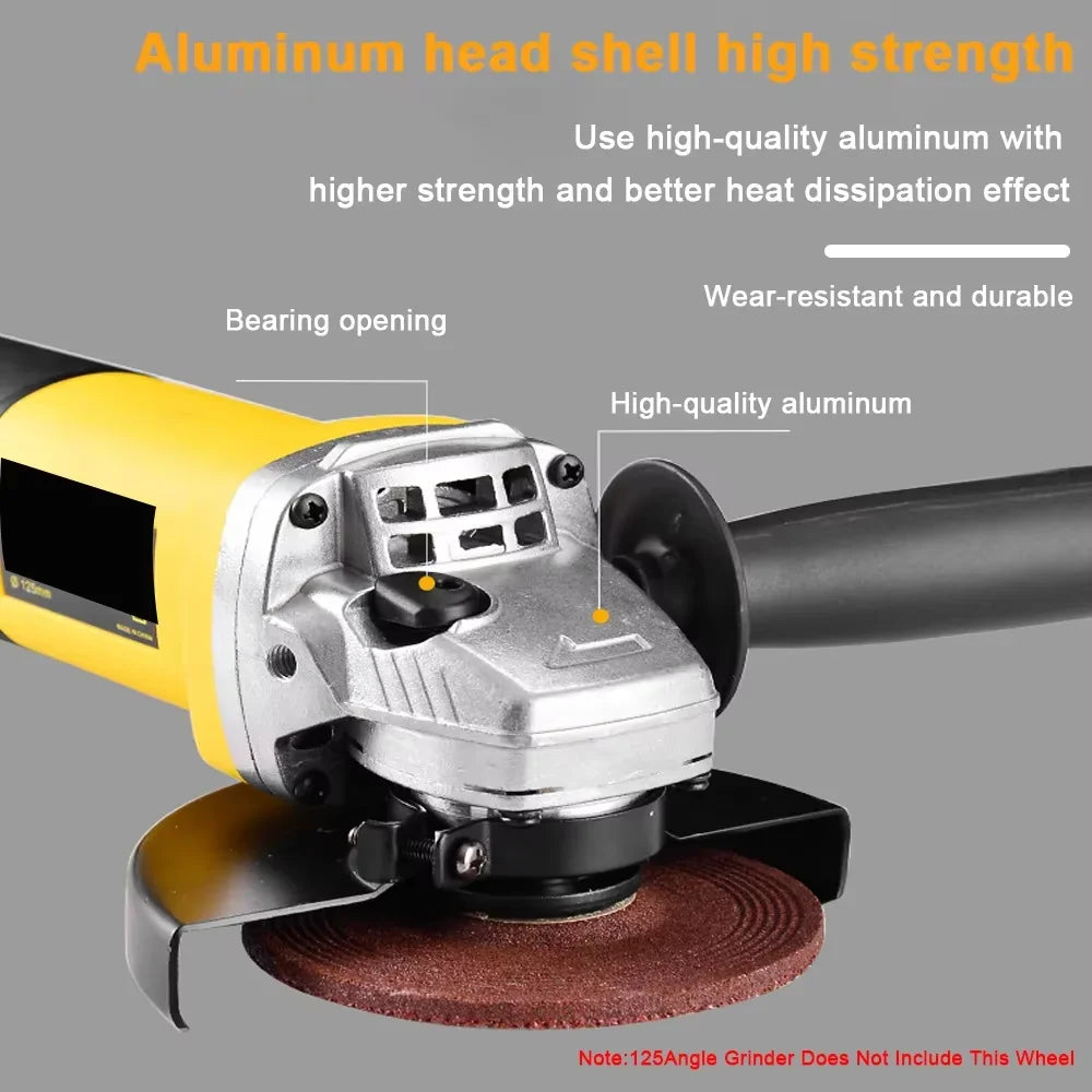 125mm Electric Angle Grinder 1050w  11000RPM 6-Variable Speed Power Tool Diy Grinding Machine for Grinding Cutting Metal Angular