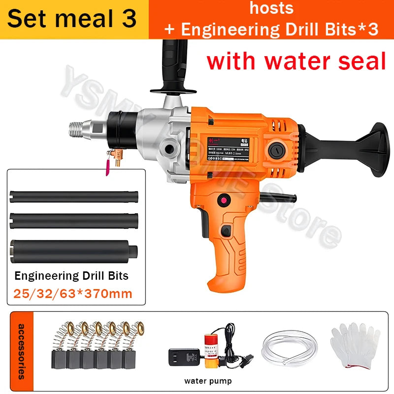 Diamond Core Drilling Machine Dry Wet Engineering Handheld concrete Water Drilling Putty Powder Coating Mixer  Renovation tools
