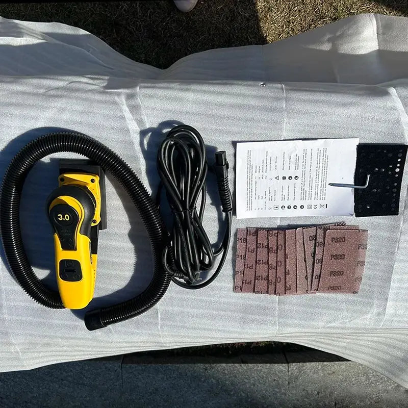 Electric Random Orbital Sander 350W Mini Polisher Machine Pluggable Wire Central Vacuum Corner Sanding Machine for Wood Working