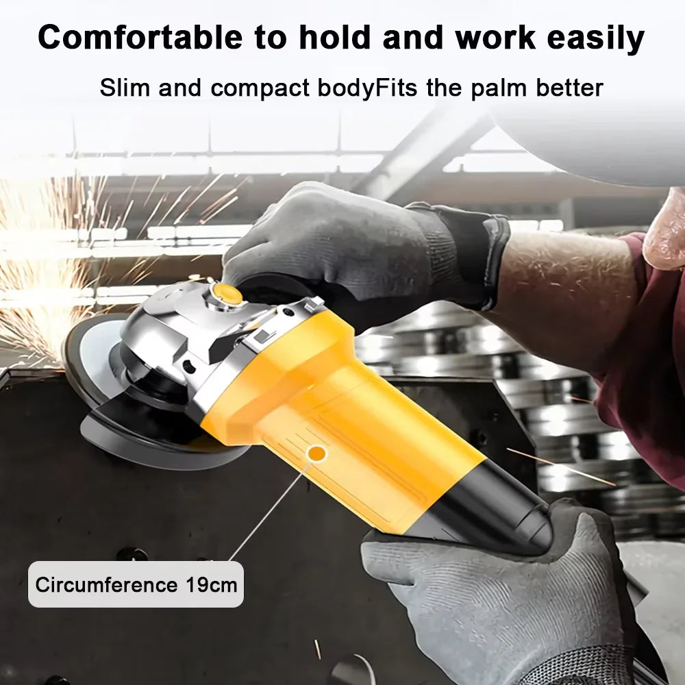 125mm Electric Angle Grinder 1050w  11000RPM 6-Variable Speed Power Tool Diy Grinding Machine for Grinding Cutting Metal Angular
