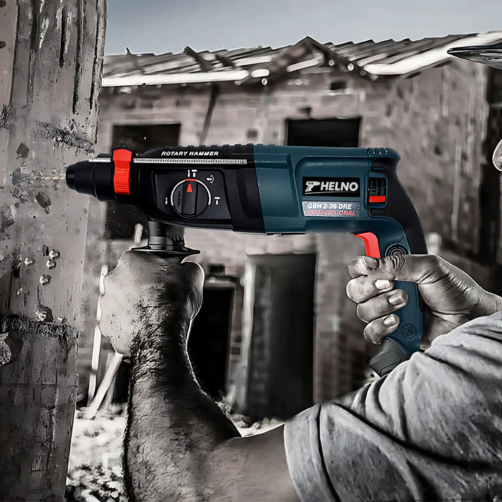 Powerful HELNO GBH2-28 Electric Demolition Hammer, 800W Motor, SDS-Plus, Heavy Duty for Construction Breaking Work