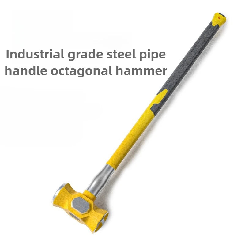 Construction Site Octagonal Hammer Heavy-duty Sledgehammer Shockproof Demolish Smash Walls Hammer Powerful Manual Tools
