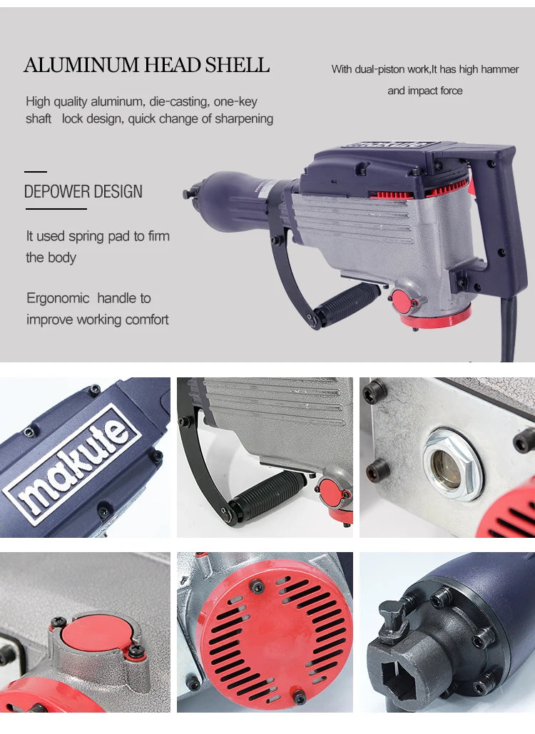 MAKUTE Power Tools Demolition Hammer 65mm 2200w DH65A