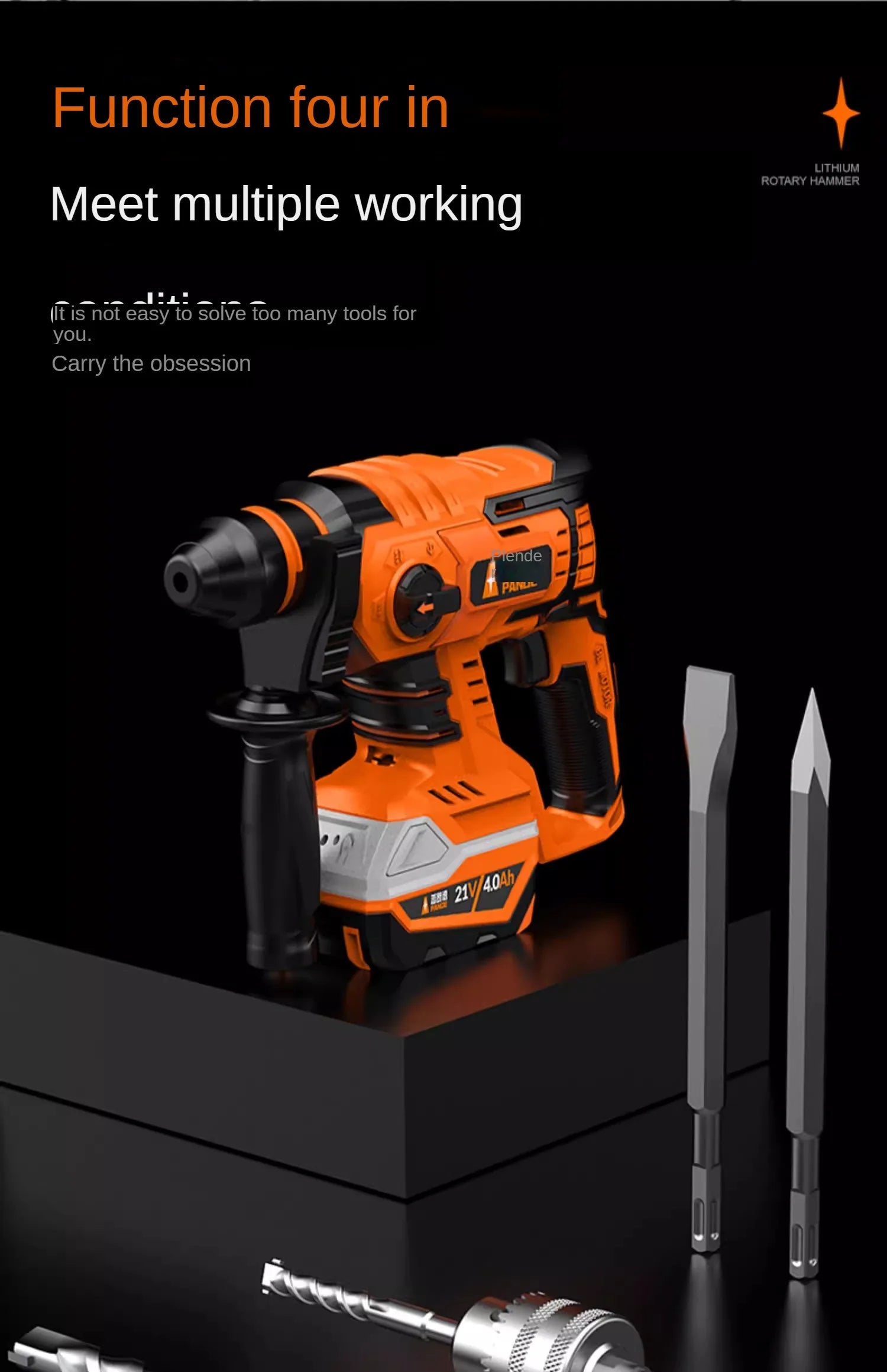 High Power and Multi-functional Industrial Impact Hammer Drill for Concrete - Brushless, Rechargeable and Versatile