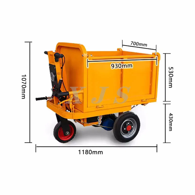 Electric Wheelbarrow Cart Carrying Tricycle Pull Brick Tool Cart Small Wheelbarrow Flip Cart Agricultural