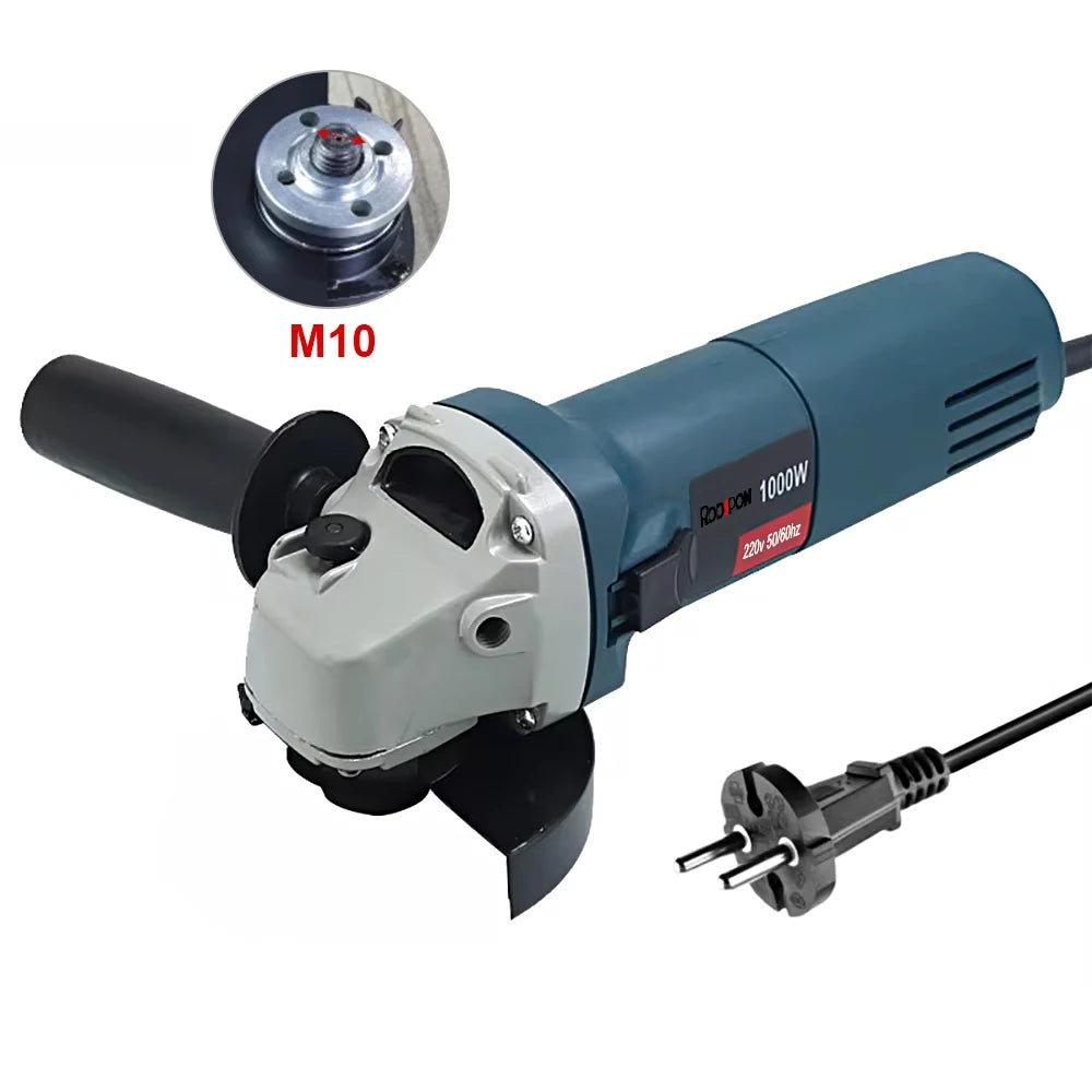 1000W Electric Angle Grinder 220V 100mm 125mm Corded Grinding Machine 6 Variable Speed Grinding Cutting Polishing Power Tool