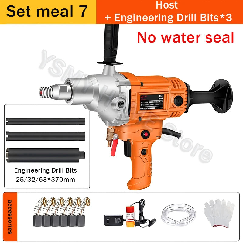 Diamond Core Drilling Machine Dry Wet Engineering Handheld concrete Water Drilling Putty Powder Coating Mixer  Renovation tools