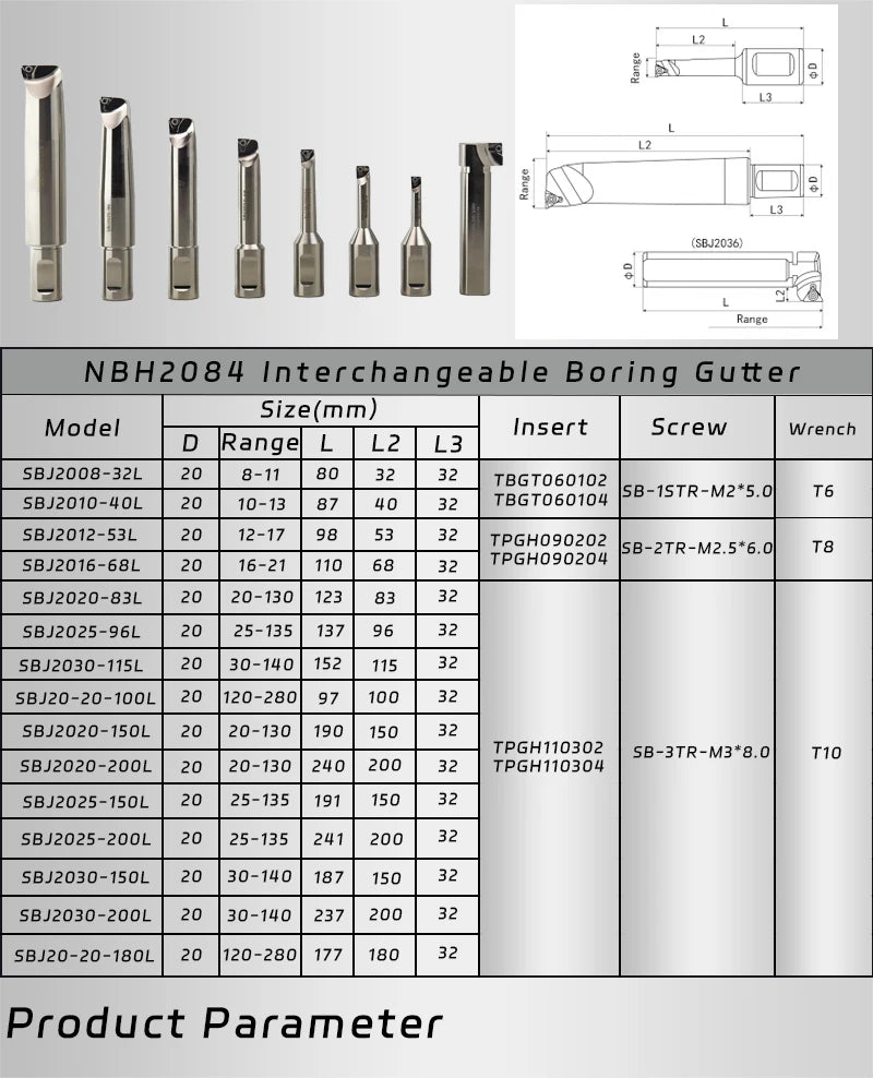Bt40 Nbh2084 Boring Head Set Micro-adjustment boring tool For machining round holes For milling machine CNC machining center