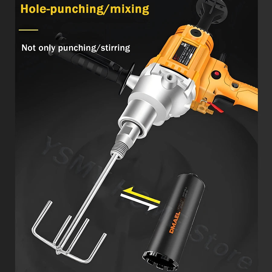 Diamond Core Drilling Machine Dry Wet Engineering Handheld concrete Water Drilling Putty Powder Coating Mixer  Renovation tools