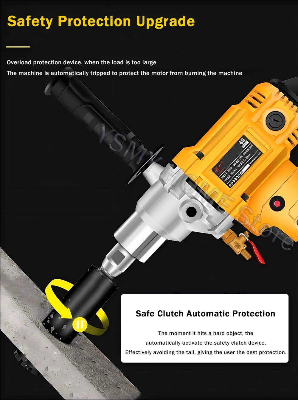 Diamond Core Drilling Machine Dry Wet Engineering Handheld concrete Water Drilling Putty Powder Coating Mixer  Renovation tools